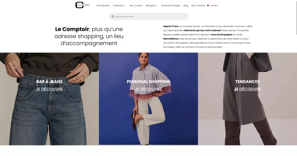 Aperçu du site Le Comptoir conçu par COESIS
