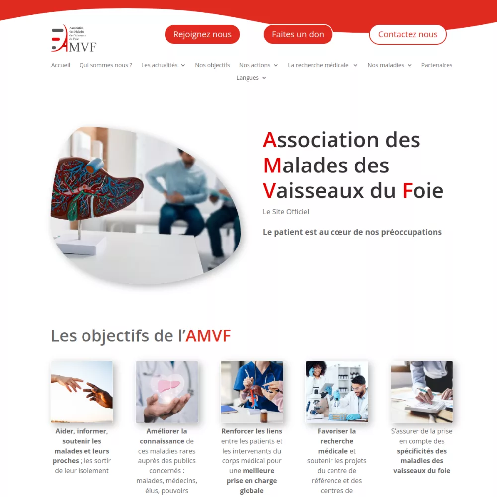 Aperçu du site AMVF conçu par COESIS
