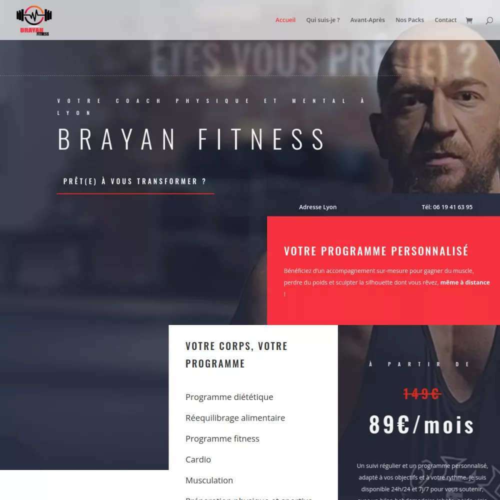 Aperçu du site Brayan Fitness conçu par COESIS