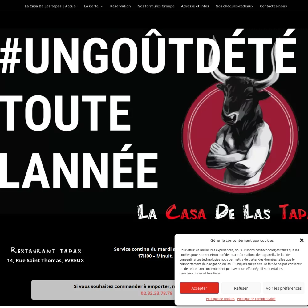 Aperçu du site La Casa de las Tapas conçu par COESIS