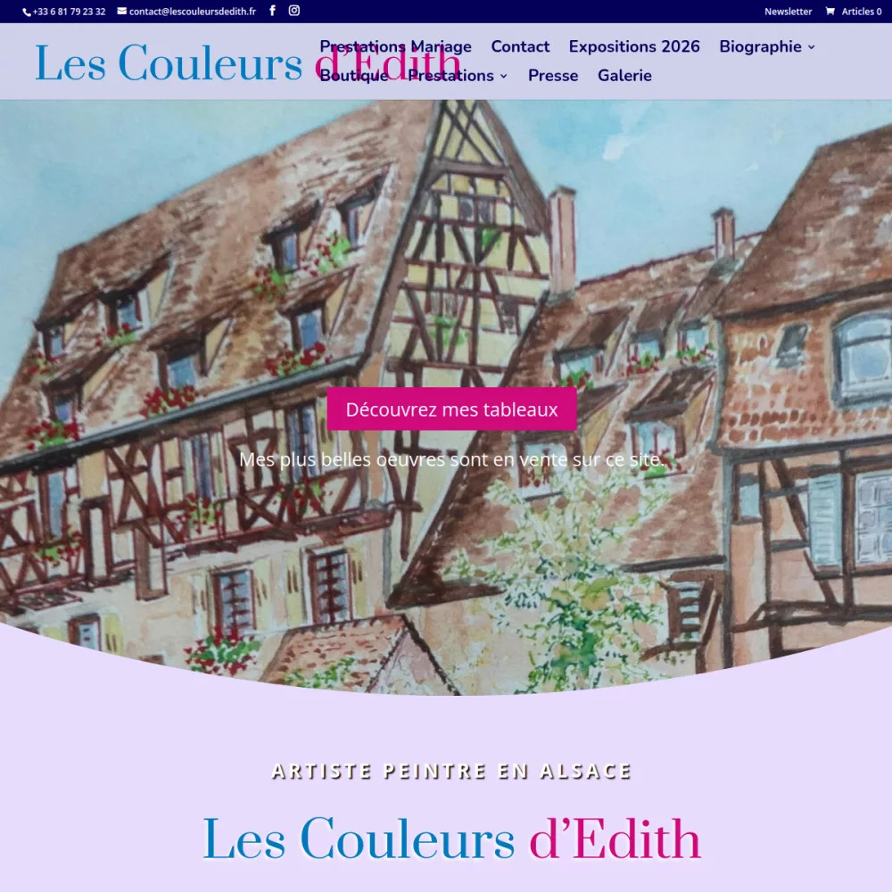 Aperçu du site Les Couleurs d’Édith conçu par COESIS
